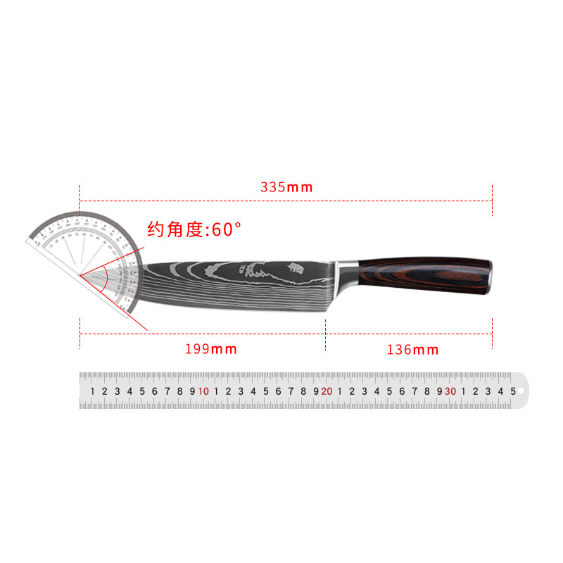 Silver D-chef's knife