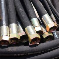 Tuyau hydraulique tressé haute pression en caoutchouc pour usage industriel, à très longue durée de vie, flexible et assemblé