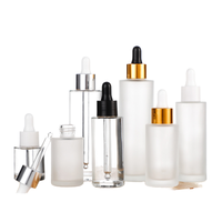 Flacon compte-gouttes en verre cylindrique 15/20/30ml Flacon en verre dépoli à épaulement plat Flacons d'huile essentielle avec lèvre personnalisée