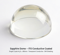 SANHANG2 Dôme en saphir enduit d'ITO, diamètre 80 mm, fenêtre conductrice transparente, antistatique