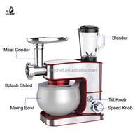 Robot culinaire multifonctionnel 3-en-1 électrique 5L haut de gamme : Hachoir et mixeur polyvalents pour la préparation des aliments