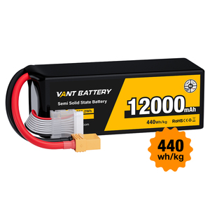 Batería de Dron UAV de Estado Semisólido sin Ánodo 8S1P 29.6V 12000mAh 10C, 440Wh/kg, Ultra Alta Densidad Energética, Conector XT90-S - Product Image 1