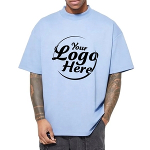 Qualité supérieure Logo personnalisé graphique t-shirts hommes luxe Streetwear surdimensionné blanc haut court t-shirts goutte épaule t-shirt - Product Image 1