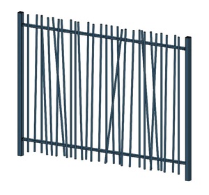 Jardin métallique Clôture moderne pour l'extérieur sans rouille comme le bambou Barre d'acier verticale primitive désordonnée Clôture de la jungle - Product Image 2