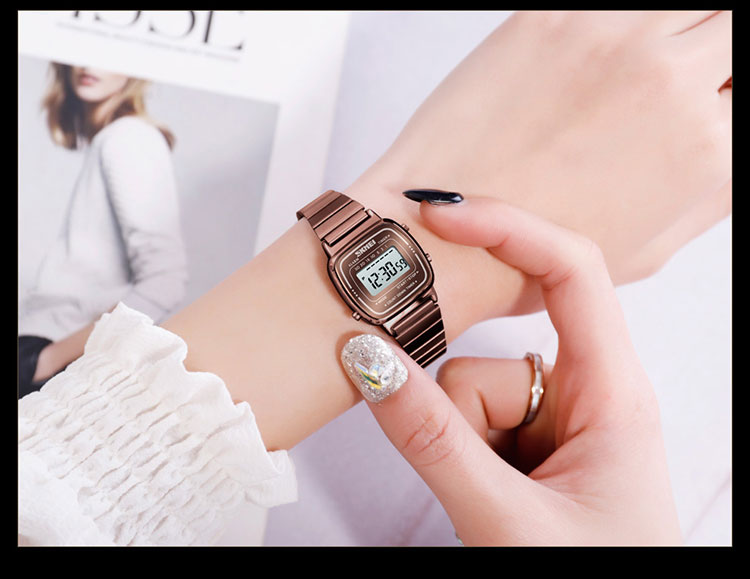 2022 SKMEI 1901 Роскошные наручные часы из нержавеющей стали kadin saat montres men мужские наручные часы с сетчатым ремешком цифровые спортивные женские наручные часы