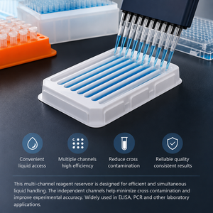 Bandeja de reactivos multicanal desechable Degao de PP con depósito para la adición de muestras de laboratorio para trabajos de pipeteo de microplacas ELISA y PCR - Product Image 2