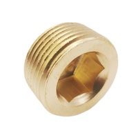 Bouchon d'arrêt en laiton forgé pour raccords de tuyauterie NPT 3/8'' à tête hexagonale