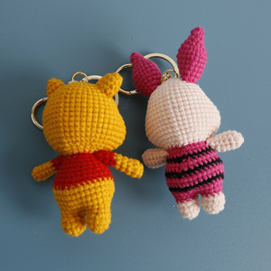 Ciondolo Portachiavi Fatto a Mano in Lana Lavorata all'Uncinetto a Forma di <span class=keywords><strong>Orsetto</strong></span> o Maialino Cartone Animato, Charm per Borsa Anime - Product Image 2