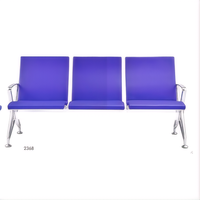 Chaise d'attente 3 places en aluminium pour hôpital, banque, aéroport, clinique, bureau, réception, espace public