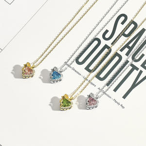 Lefeng สร้อยคอคริสตัลรูปหัว<span class=keywords><strong>ใจ</strong></span>ที่สามารถเปลี่ยนได้,สร้อยคอจี้รูปหัว<span class=keywords><strong>ใจ</strong></span>สเตนเลสสตีลสี่เหลี่ยมเซอร์คอนชุบทอง - Product Image 2