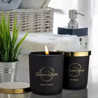 Boîte cadeau personnalisée 8oz 10oz 14oz, pots à bougies de luxe en verre transparent givré noir 10oz vides et parfumés