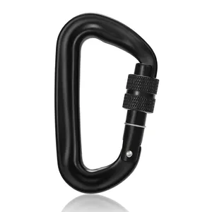 JRSGS Customized Logo Outdoor Small Safety Snap Hook Clip Screw Locking Aluminum Alloy Carabiner S7802B