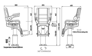 Asiento de Barco de Alta Calidad, Silla Marina con Suspensión y Amortiguación para Transbordadores - Product Image 2