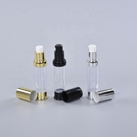 Flacon pompe sans air en plastique blanc transparent, rechargeable, pour parfum, mini cosmétique, sérum, crème pour les yeux, flacon sans air personnalisé de 15 ml