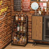 SENYU Présentoir à Liqueurs à 3 Niveaux pour Bar à Domicile, Casier à Vin Autonome Étagé, Meuble Durable et Écologique pour la Maison