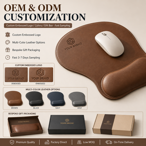 Alfombrilla de Ratón Ergonómica con Reposamuñecas de Cuero PU y Logotipo Personalizado, Alfombrilla de Ratón Suave y Cómoda para Oficina y Hogar - Product Image 3