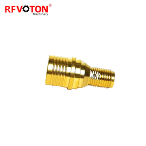 Adaptateur QMA vers SMA femelle, connecteur coaxial RF en laiton, plaqué <span class=keywords><strong>or</strong></span>, conforme RoHS, en stock, prix usine - Product Image 2