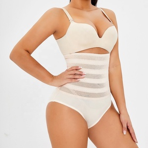 Culottes gainantes respirantes sans couture taille haute pour femmes, en nylon tissé fin, pour un effet amincissant et sculptant - Product Image 4