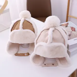 Autumn And Winter Children's Lei Feng Hat Children's Warm Thickened Ear Protection Hat Men And Women Baby Deerskin Velvet Hat