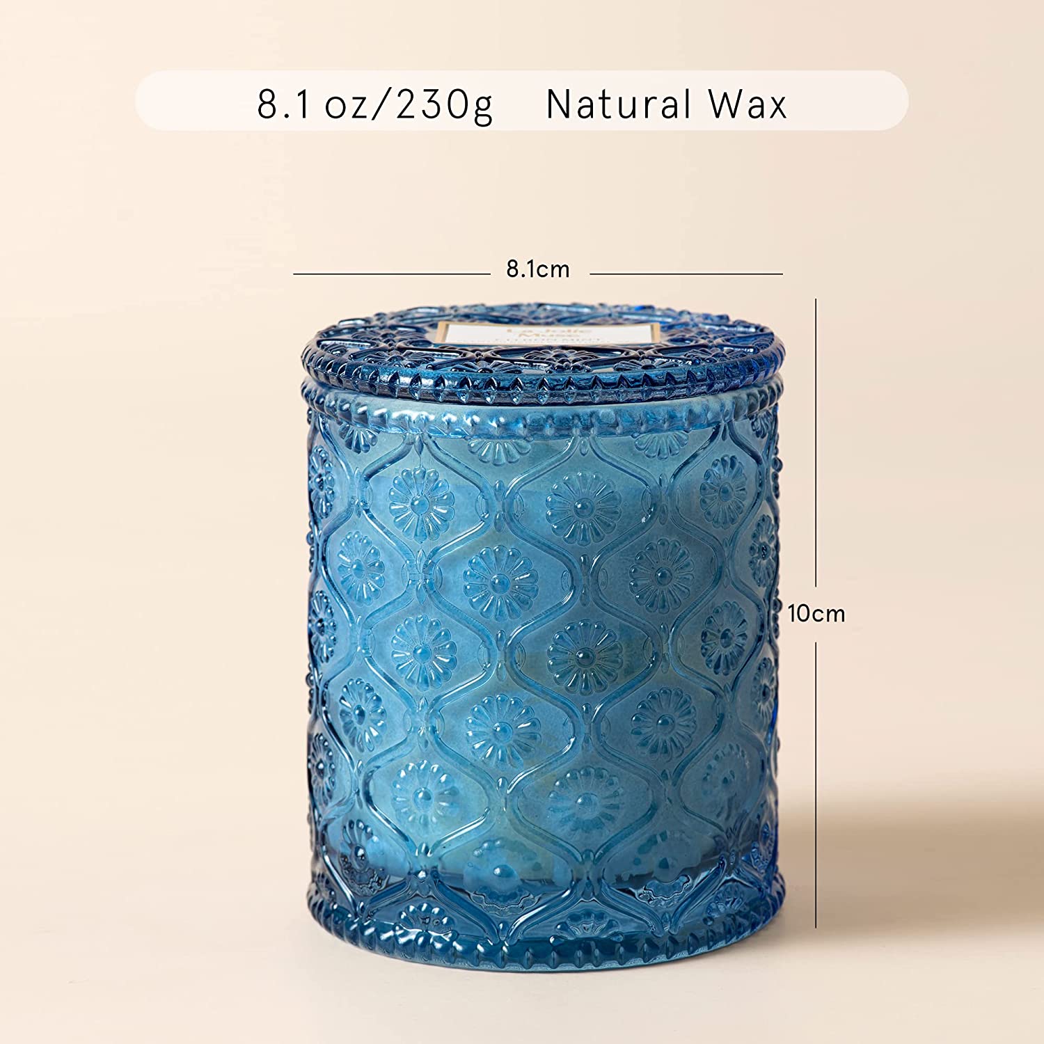 Citron Mint Scented Natural Wax Candle for Home 55 Hours Long Burning Candle Gift Glass Jar