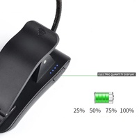Lampe de lecture USB rechargeable à 9 LED, intensité réglable, avec indicateur de puissance, petite, flexible, à clipser, pour lecture nocturne, support de musique, piano