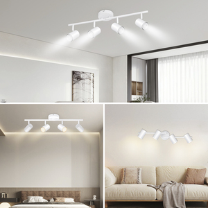 Foco de Techo GU10 Moderno de 4 Vías, Barra Recta, Metal Blanco, Montaje Superficial, para Sala de Estar y Dormitorio, Suministro del Fabricante - Product Image 6