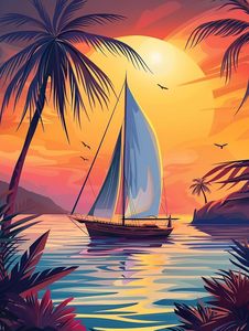 Kit de Pintura por Números para Adultos, Impresión Digital de Arte SONGWO, Pintura al Óleo Digital sobre Lienzo, Serie de Pintura por Números de Barcos - Product Image 3