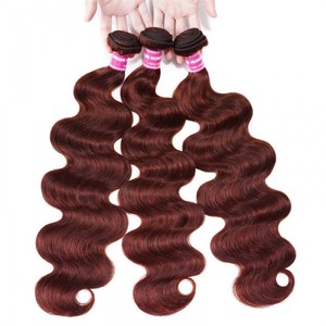 Capelli Umani Remy Brasiliani Ricci Ondulati Rosso Rame Super Ondulati Naturali Ciocche Marrone Rossastro - Product Image 1