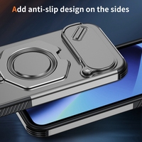 Coque de téléphone antichoc 2-en-1 avec béquille et protection d'objectif coulissante pour Google Pixel 10a