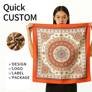 Scarf <strong>Silk</strong> Twill Designer 90*180 Large Long Shawl Digital Prints Gradient Color Soft Touch Wraps for Evening Dress Party - Product Image 1