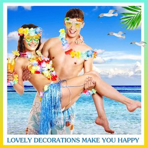 Venta al por mayor decoraciones coloridas del partido Falda de baile de arena Hawaiano Leis Luau decoraciones del partido Set fiesta Cosplay decoraciones - Product Image 5