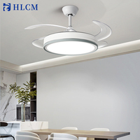 Ventilateur de plafond LED moderne à télécommande de 42 pouces avec lumière à intensité variable, IRC élevé 90, lustre décoratif pour la maison et le bureau