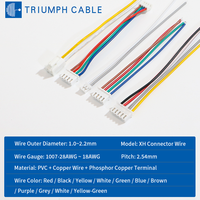 Kabel Harness Kustom Konektor XH2.54 2P~12 Pitch Konektor Kabel Terminal Kepala Tunggal dan Ganda Perakitan Kabel Harness