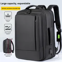 2025 nouveau sac à dos d'ordinateur d'affaires lettre motif Polyester grande capacité extensible unisexe étanche Oxford ordinateur portable voyage