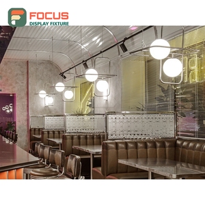 Vitrine à café intégrée en bois stratifié pour zone de retrait, meuble de présentation pour café - Product Image 1