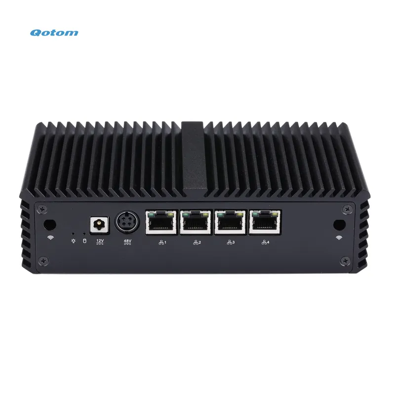Qotom Q710g4 4 * I211at Gigabit Lan Thin Client Mini Computer J3455 Quad Core Mini Pc Fanless Firewall Support Poe