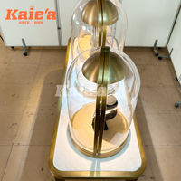 Présentoir de Luxe Haut de Gamme Personnalisé pour Bijouterie, Design Elliptique avec Vitrine et Éclairage LED