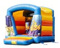 Château gonflable commercial en PVC sur le thème des tortues et des poissons sous-marins, écologique, 4x4x3m, pour enfants, aventure océanique