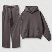 Ensemble unisexe streetwear structuré en molleton : pull et pantalon de jogging respirant coupe ample avec cordon de serrage et poches – Collection automne