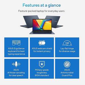 Ordinateur portable Vivobook 14 en gros, écran FHD, i3-1215U, 16 Go de RAM, 512 Go SSD, Wi-Fi 6, HDMI, webcam, pavé tactile, Windows 11 Famille, bleu - Product Image 4