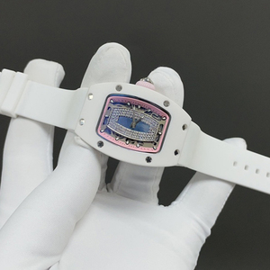 Montre automatique pour femme avec boîtier en céramique, cadran serti de diamants et bracelet en silicone, montre-bracelet de luxe tendance pour femmes - Product Image 3