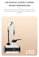 Robinet chauffe-eau électrique instantané pour cuisine 360 °   Robinet d'évier rotatif électrique à rotation rapide latérale