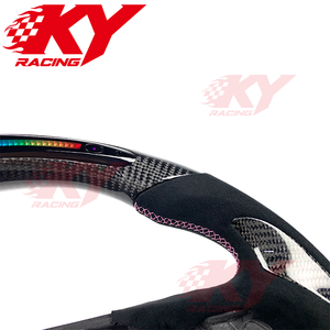 พวงมาลัยรถยนต์แบบสปอร์ตหุ้มหนังกลับคาร์บอนไฟเบอร์ LED แบบกำหนดเองสำหรับ Toyota GR Supra A90 2019-2022 สำหรับ Camry Corolla LE RAV4 86 - Product Image 2
