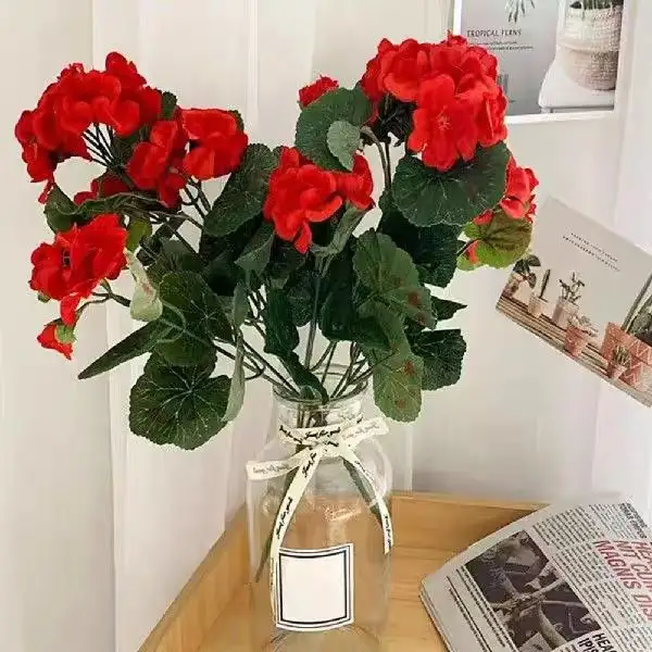Vendite calde bouquet di fiori di begonia artificiale matrimonio casa ristorante fotografia set decorazione