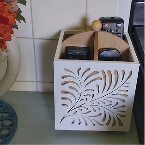 Organisateur de couverts en bois laqué carré rotatif pour comptoir de <span class=keywords><strong>cuisine</strong></span> et bureau - Product Image 6