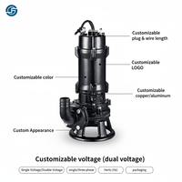 Pompa Limbah Submersible WQAS Non-Clog Cast Iron Casing Dewatering Sludge Double Blade Cutter 1.5kW Tiga Fasa Manual/Otomatis