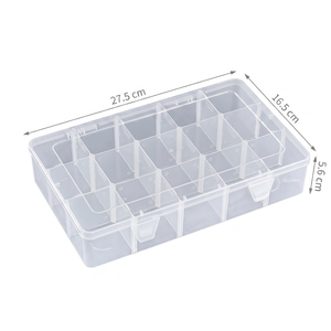 Caja de Almacenamiento de Plástico Ajustable de 15 Compartimentos con Divisores Extraíbles, Organizador Transparente para Joyas y Cuentas, para Manualidades - Product Image 4