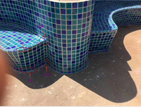 Mosaïque de salle de bain en porcelaine, prix d'usine, carré, vert, bleu, céramique émaillée, carrelage de piscine
