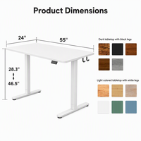 Bureau debout électrique ALINUNU à couleur personnalisée pour usage professionnel, bureau réglable en hauteur avec crochet pour casque
