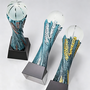 Trophée en résine cristalline pour les vainqueurs de football, basketball, baseball, volley-ball, tennis, avec gravure laser personnalisée - Product Image 2